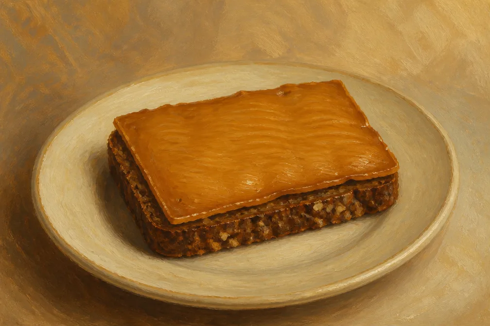 Brunost, sweet brown cheese on bread